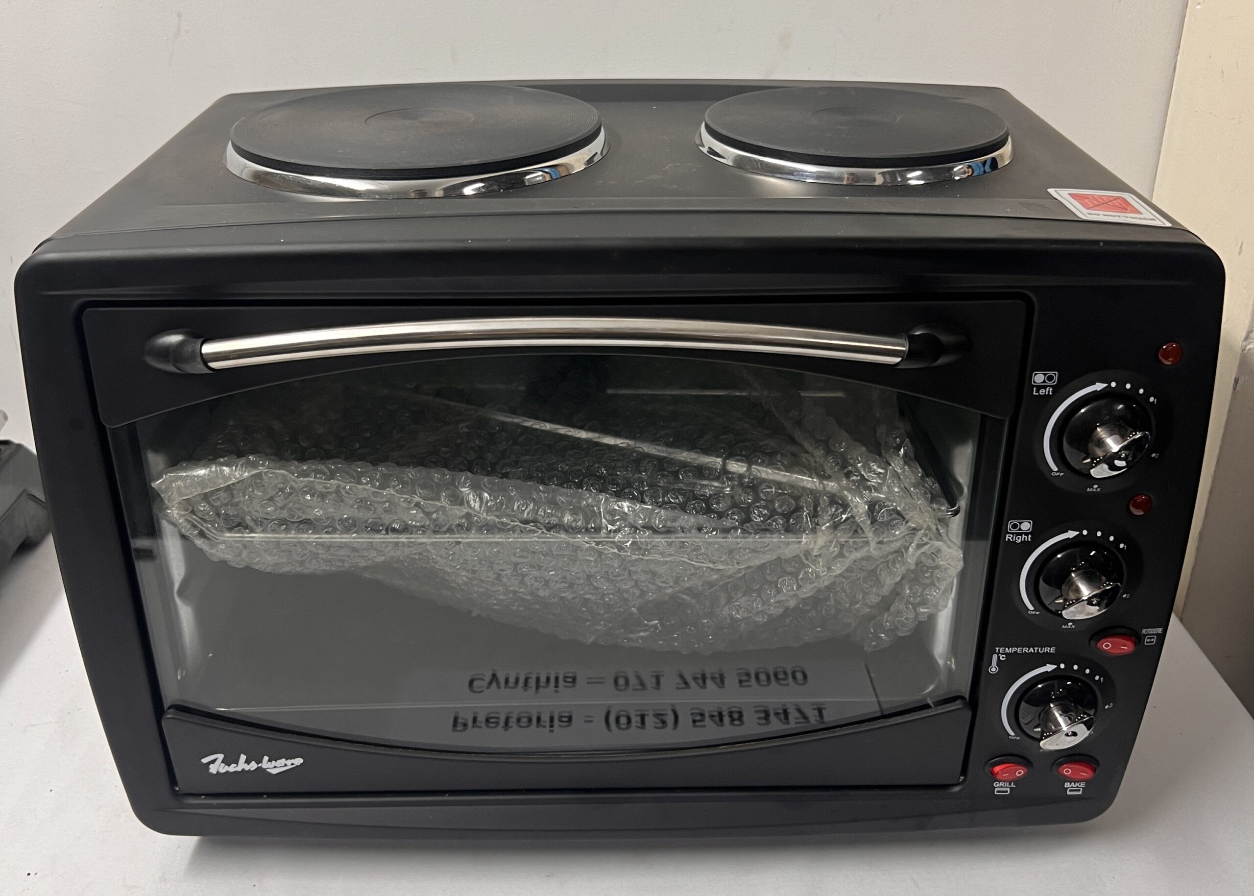 Fuchsware 2 Plate Stove + Oven Fw061 3200W Cash Converters